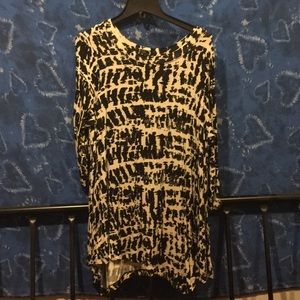 Animal print top asymmetrical hem